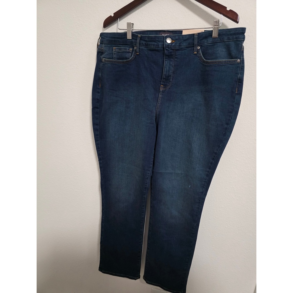 NYDJ Slim Ankle Jeans Callure Dark Wash Lift Tuck Plus Size 18 NEW